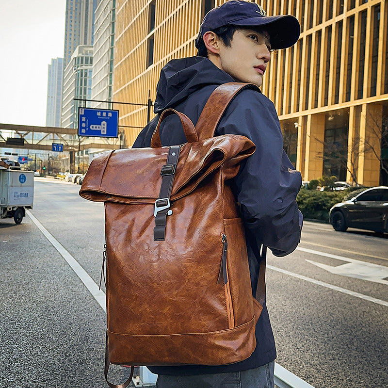 Backpack Men's Backpack Large Capacity Computer Bag Waterproof Solid Color Women's Travel