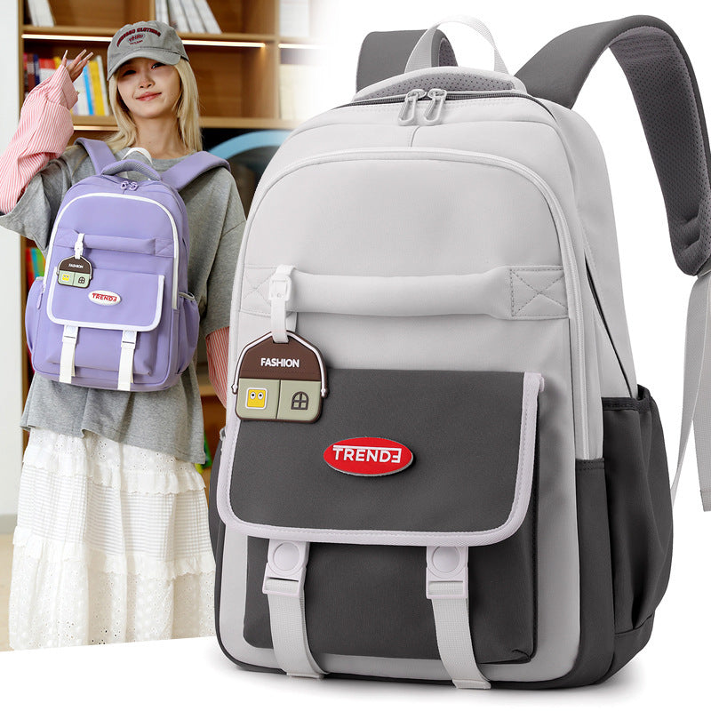 New Preppy Style Girls Casual Multicolor Lightweight Double-shoulder Backpack