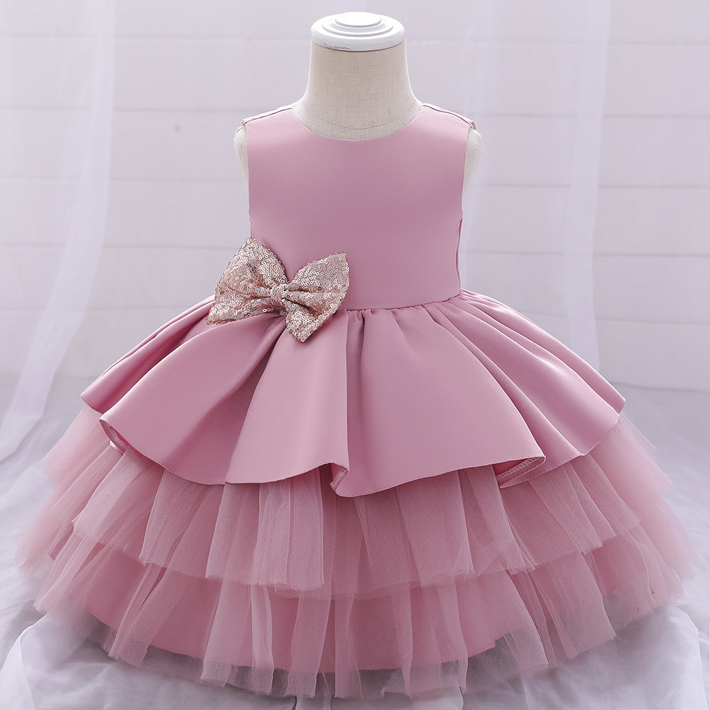 Mesh puffy princess cake dress