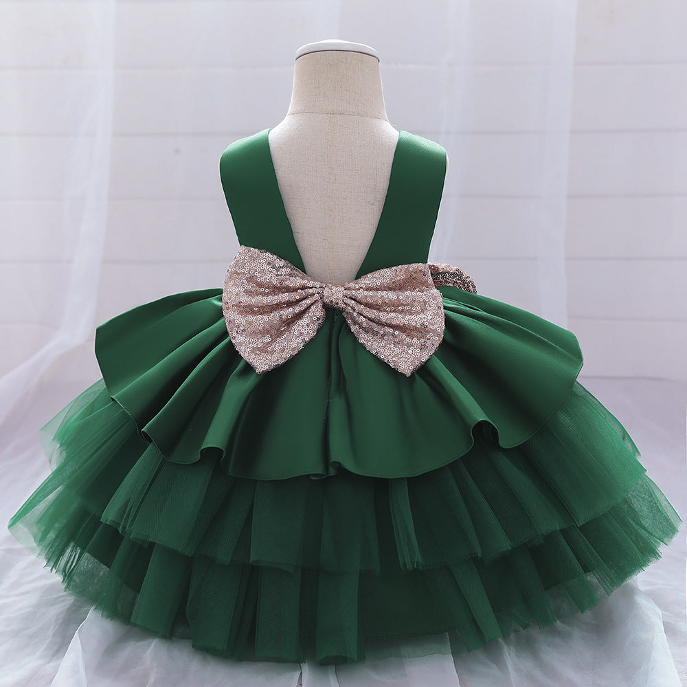Mesh puffy princess cake dress