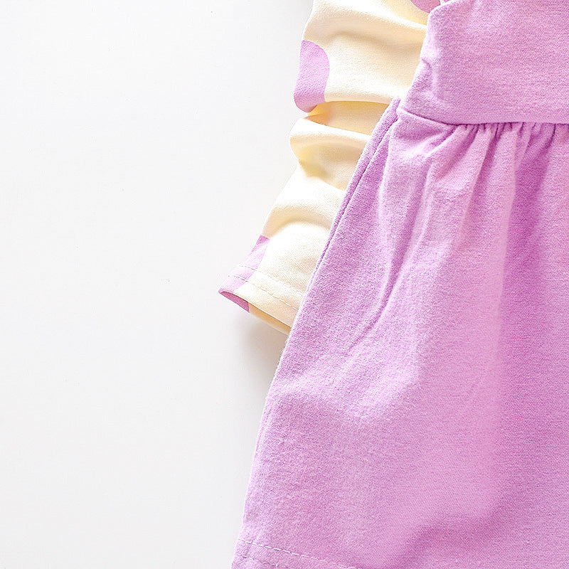 Girl's cotton long-sleeved dress