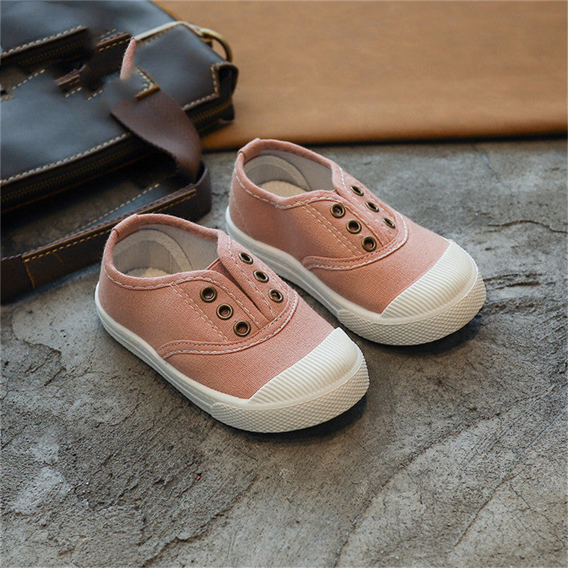 Children's Canvas Shoes Boys And Girls Solid Sole Baby Shoes