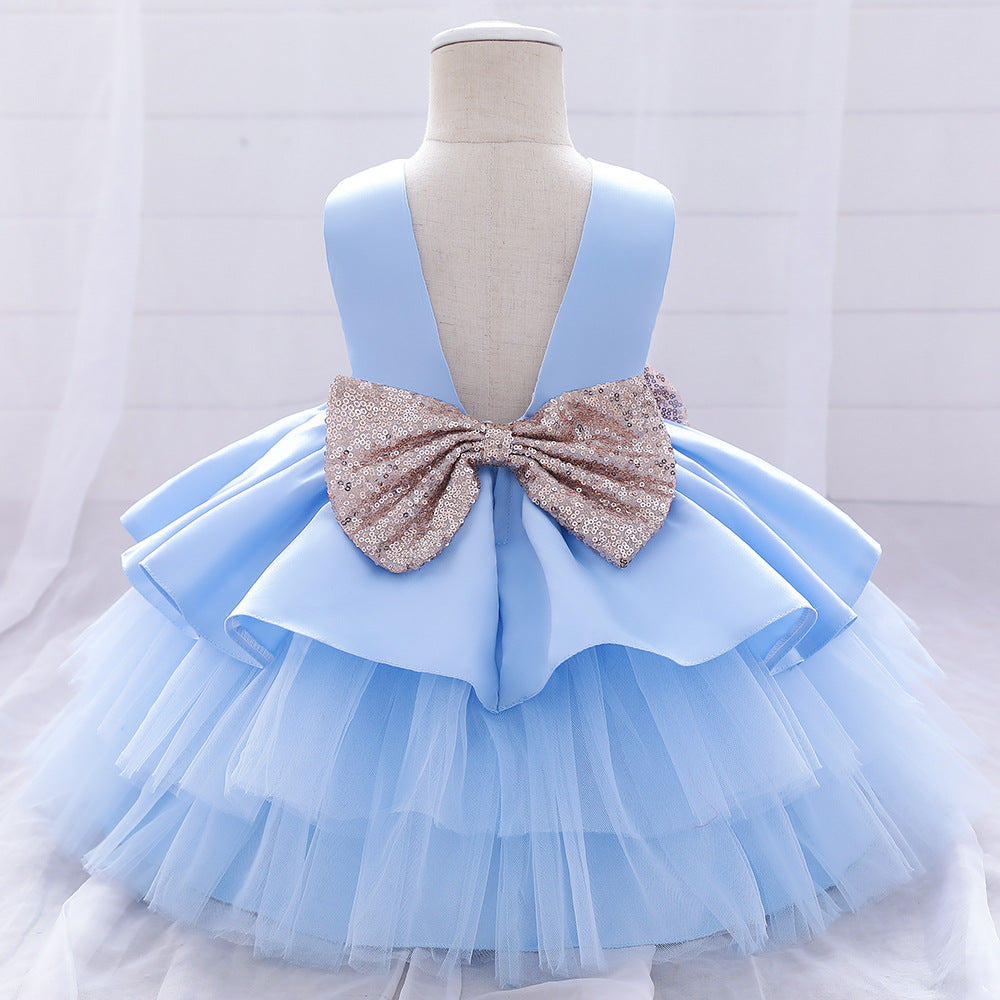 Mesh puffy princess cake dress