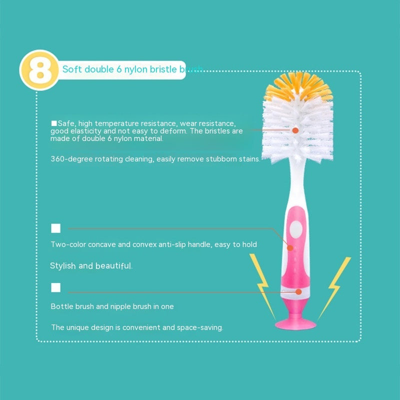 Baby Nylon Bottle Brush Nipple Water Cup Cleaning Brush