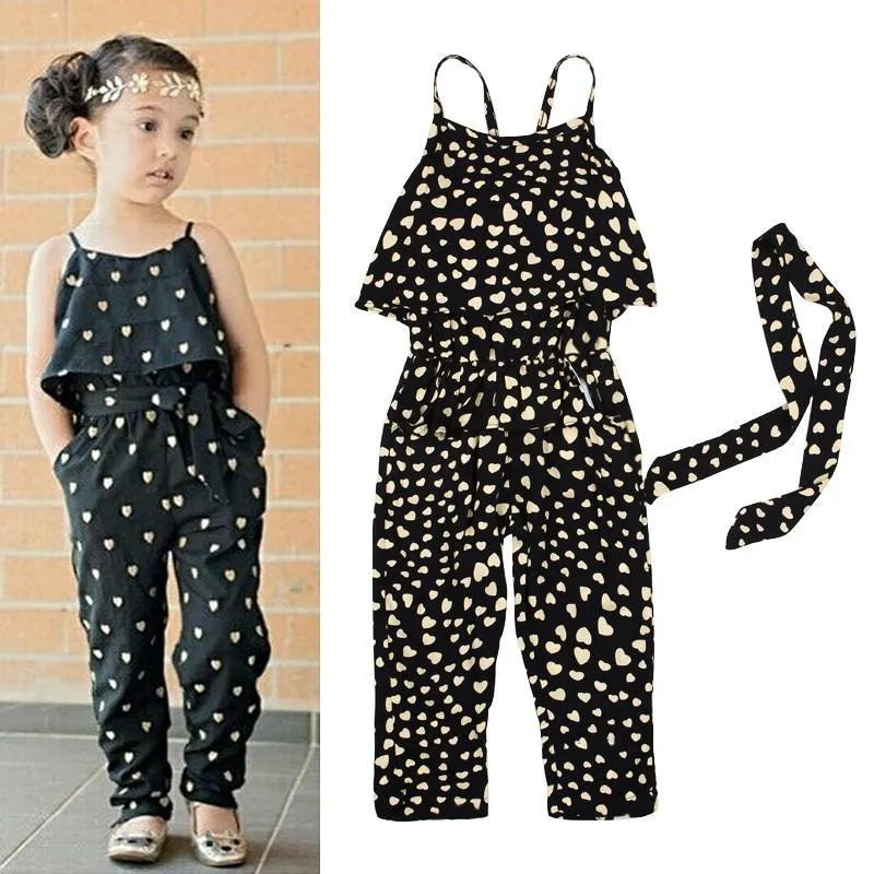 Kids Summer Jumpsuit Clothes, Sleeveless Girls Clothes Kids Girls 2 Pieces Clothing Set