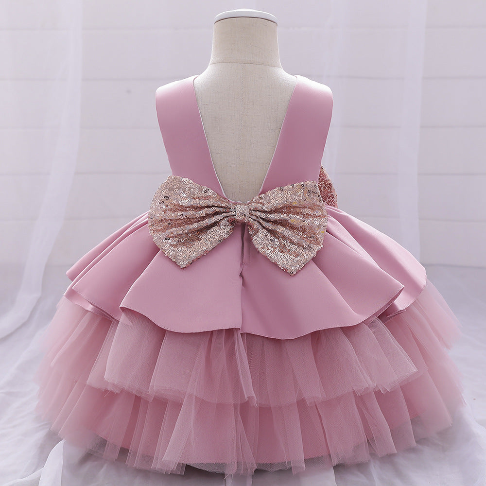 Mesh puffy princess cake dress