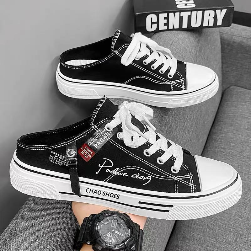 Canvas Men's Breathable Versatile Slip-on Lofter Heel-free Sports Casual Shoes