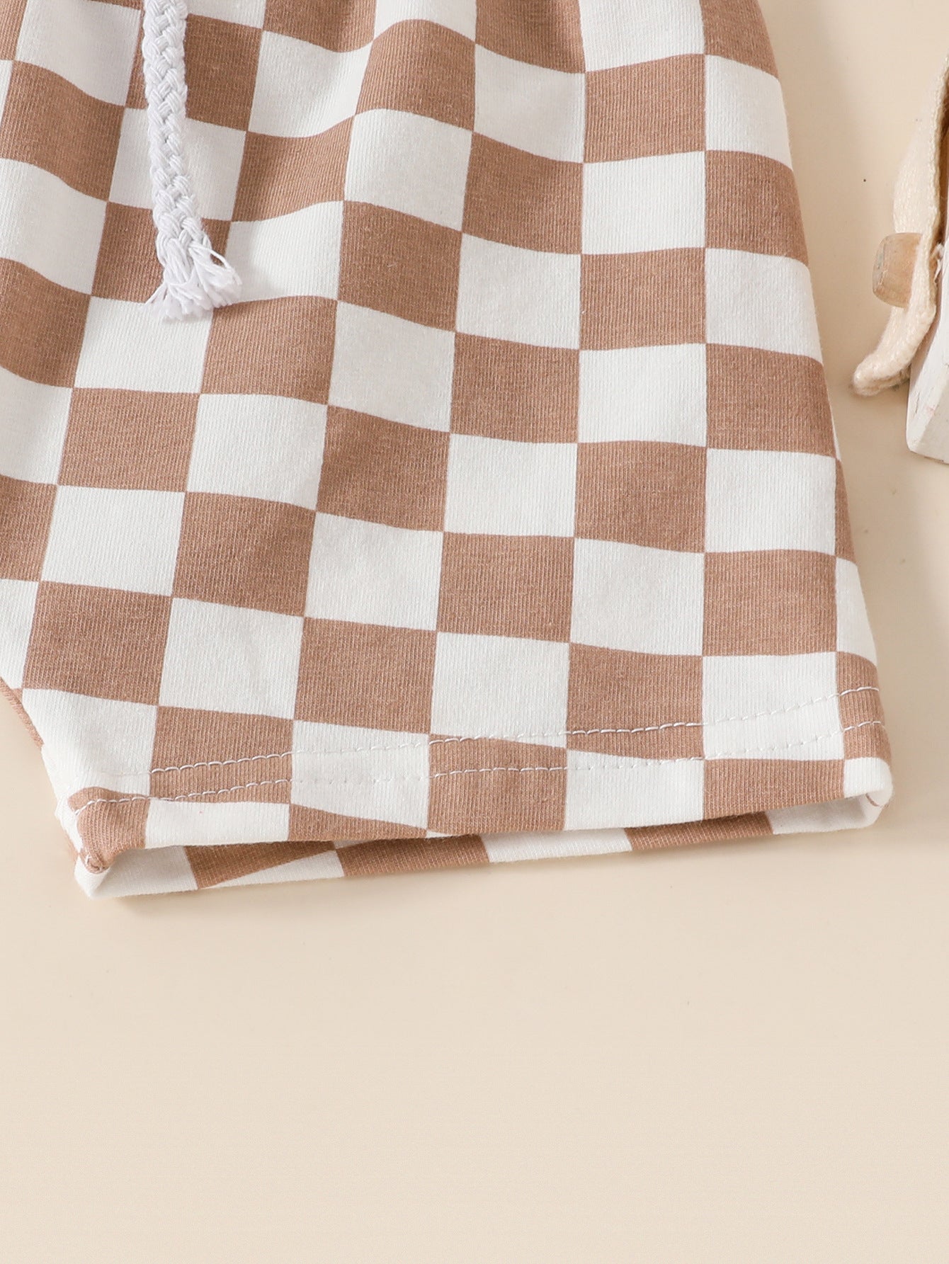 Summer Boys' And Kids' Popular Short Top Plaid Shorts Two-piece Set