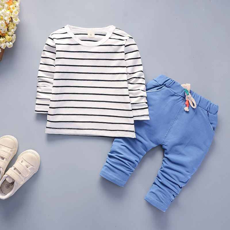 Boys' Spring And Autumn Clothing Long-sleeve Suit Three-piece Set