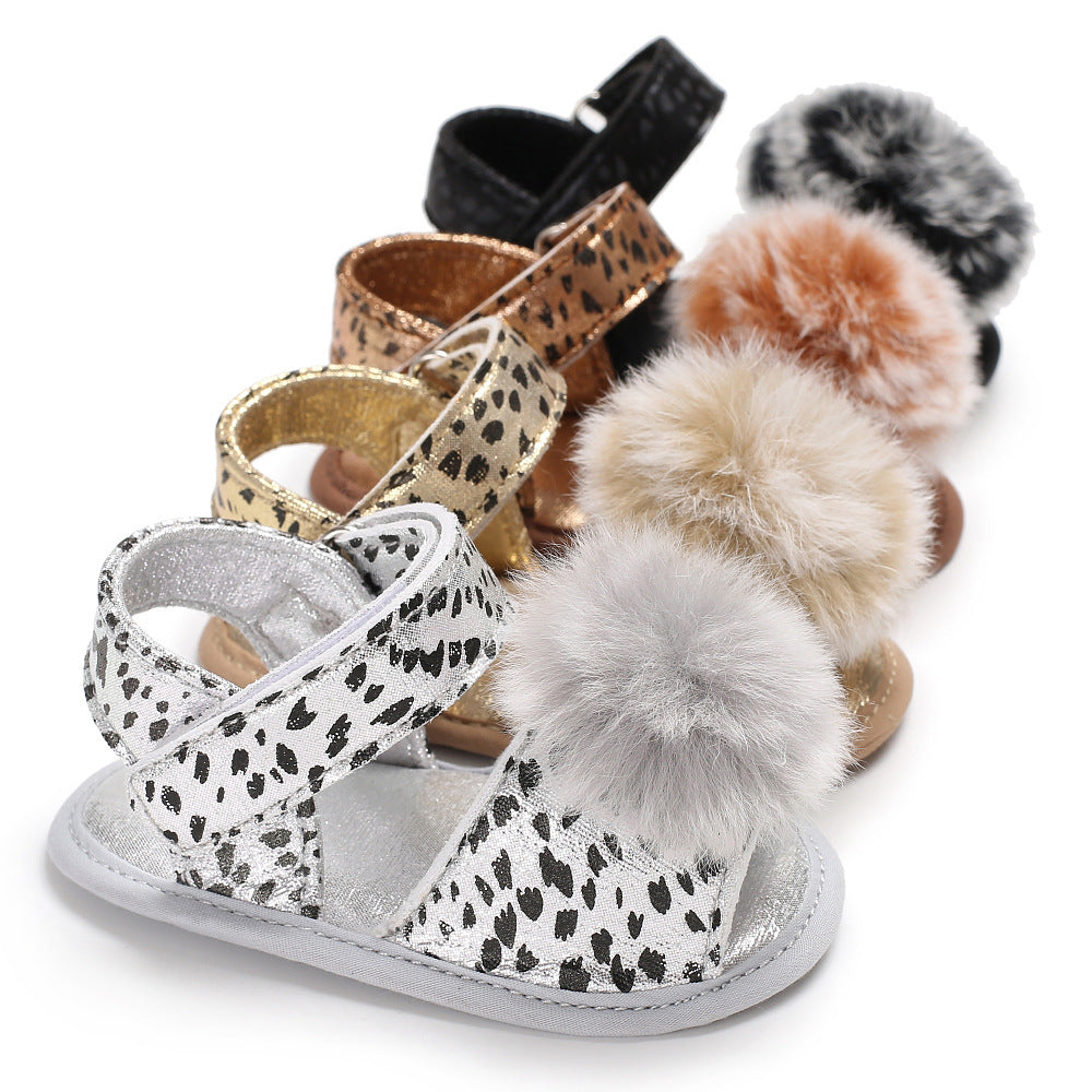 baby newborn childrens shoes baby stroller baby shoes Leopard Cute Ball childrens wear non-slip shoes 0-18M