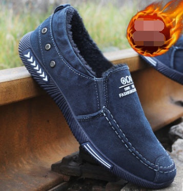 Summer new men's canvas shoes a pedal breathable lazy shoes men low to help the old Beijing cloth shoes spring casual shoes