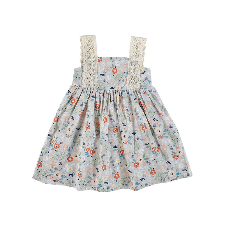 Floral Princess Lace Sling Dress
