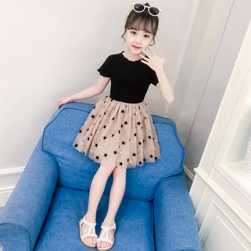 Western-style Little Girl Princess Dress Net Celebrity Children's Dress Fluffy Gauze Skirt
