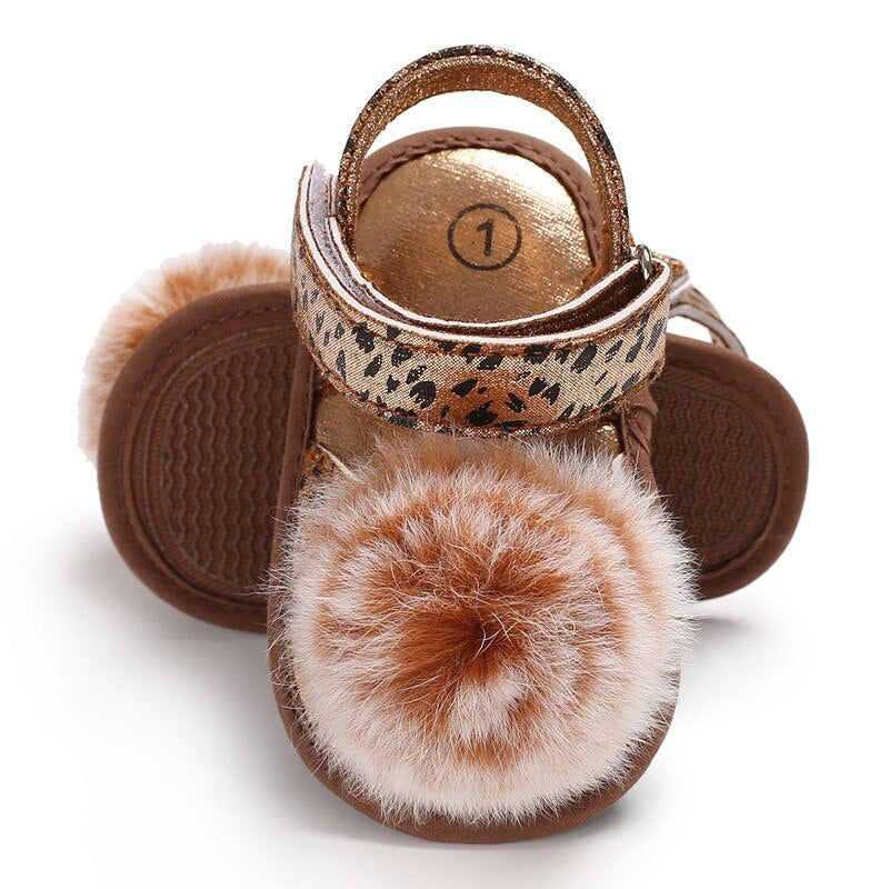 baby newborn childrens shoes baby stroller baby shoes Leopard Cute Ball childrens wear non-slip shoes 0-18M