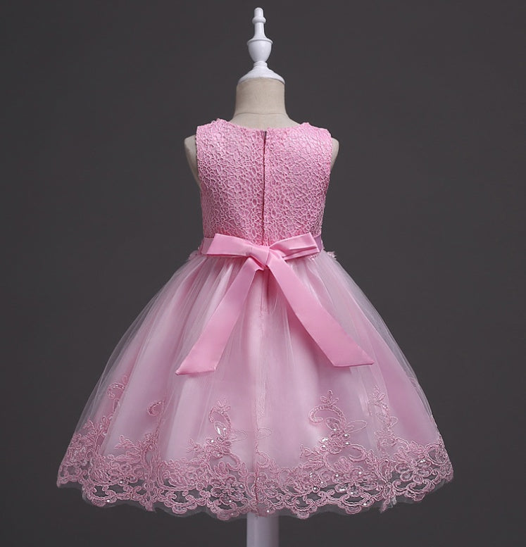spring and summer girls princess dress wedding dress flower girl dress in the children's dress show birthday pettiskirt