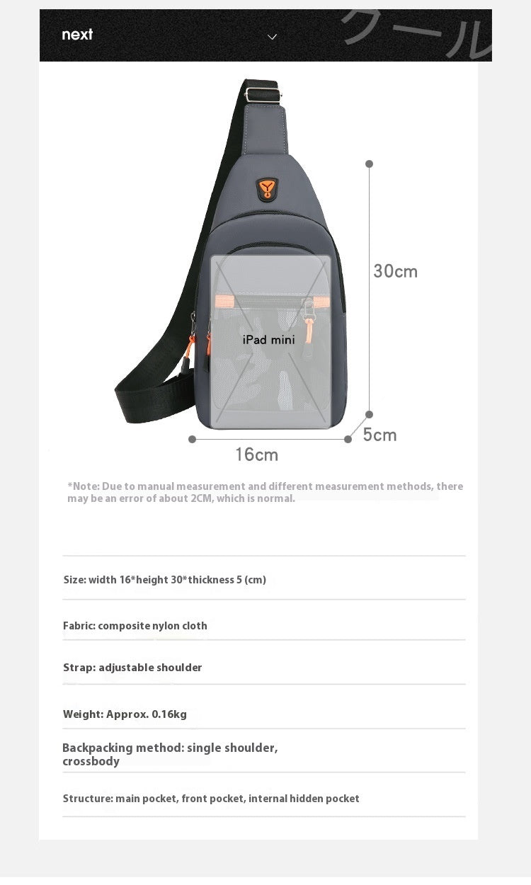 Waterproof Lightweight Multi-layer Multicolor Minimalism Crossbody Bag Waist Bag