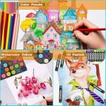 ADOERE 145 Pcs Kuromi Case Art Supplies Set for Kids