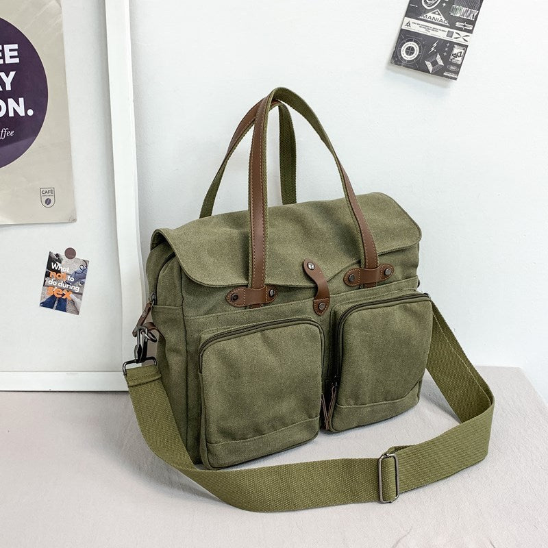 Outdoor Travel Multi-compartment Large Capacity Canvas Men's Crossbody Bag