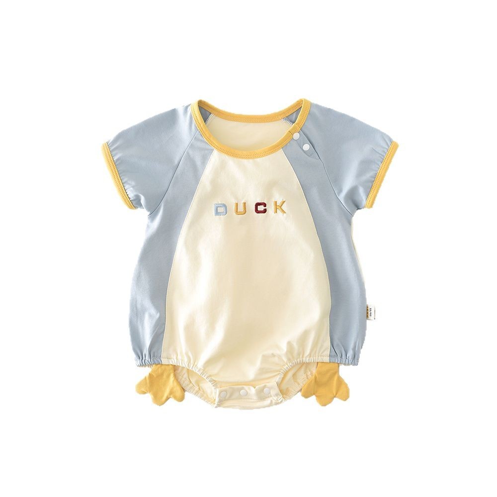 Newborn Contrast Color Short-sleeved Rompers 52857