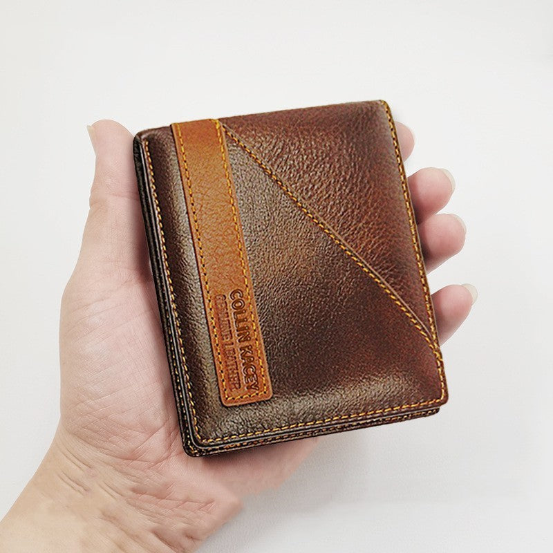 Short Cowhide Men's Wallet Fashion