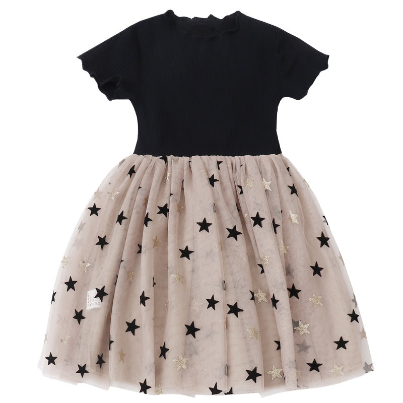Western-style Little Girl Princess Dress Net Celebrity Children's Dress Fluffy Gauze Skirt