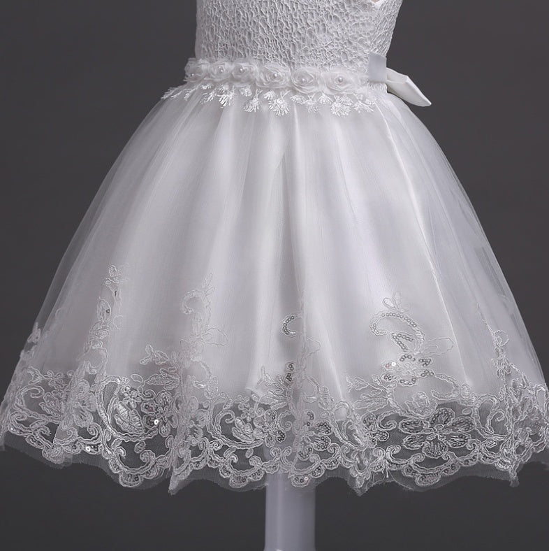 spring and summer girls princess dress wedding dress flower girl dress in the children's dress show birthday pettiskirt