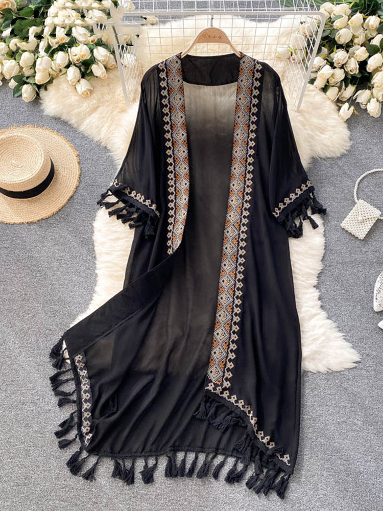 Women's Large Size Loose Ethnic Style Sun Protection Clothing