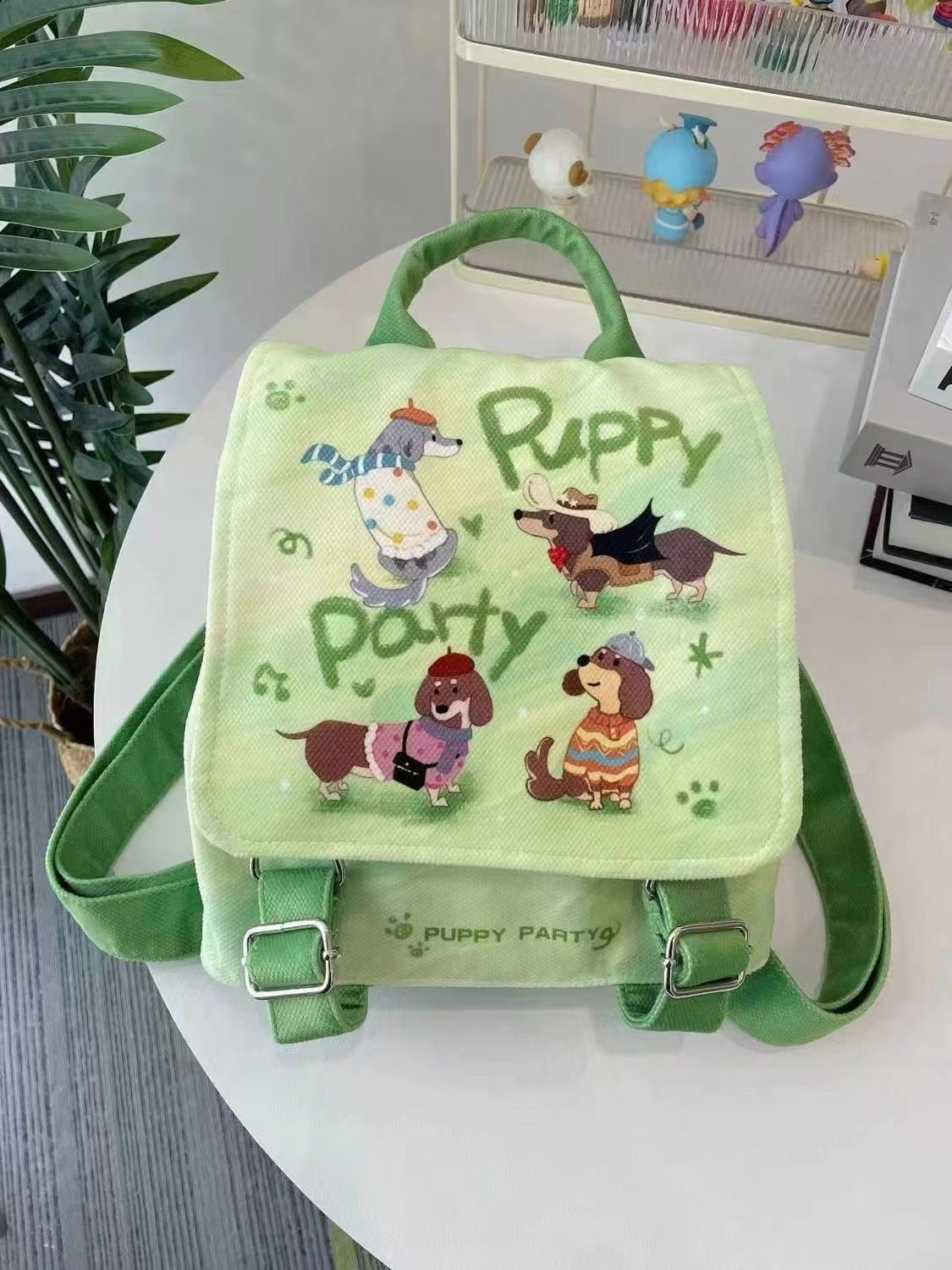 Puppy Party Backpack Student Cute Casual