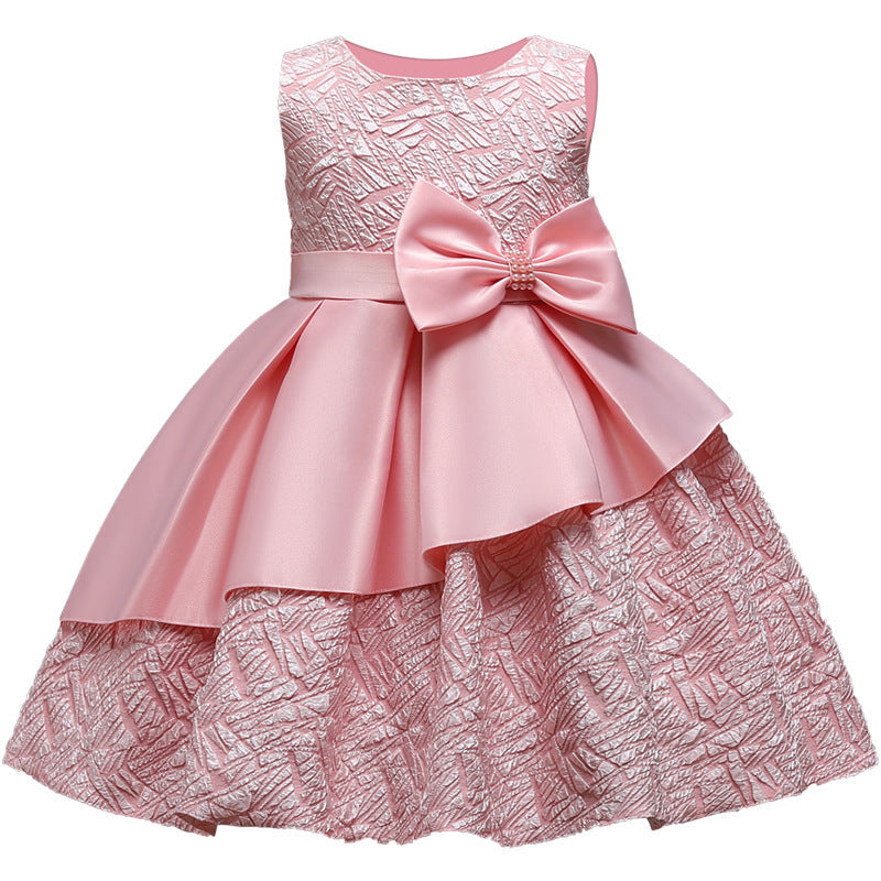Pure Color Cute Children's Princess Dress Summer Birthday Dress