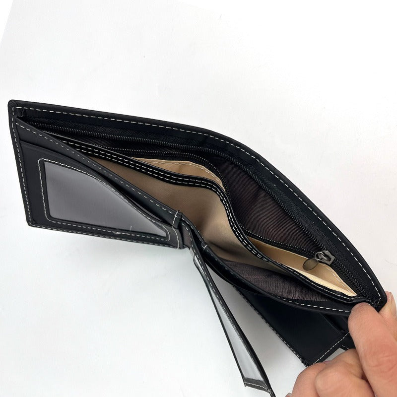 Men's Short Multiple Card Slots Zipper Personality Wallet