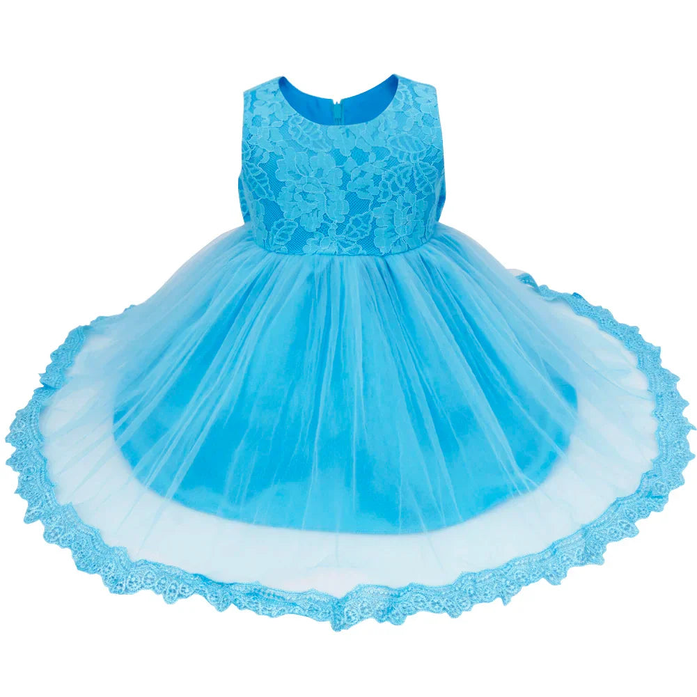 Infant Baby Girls Clothes Flower Girl Dress Toddler Formal Floral Lace Newborn Princess Wedding Bridesmaid Easter Party Dresses