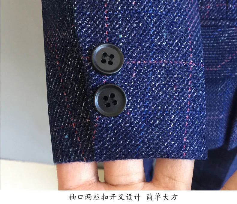 Child Formal British Plaid Dress Suits Set Spring And Autumn Boys Birthday Party Wedding Piano Show Costume Kids Blazer Pants