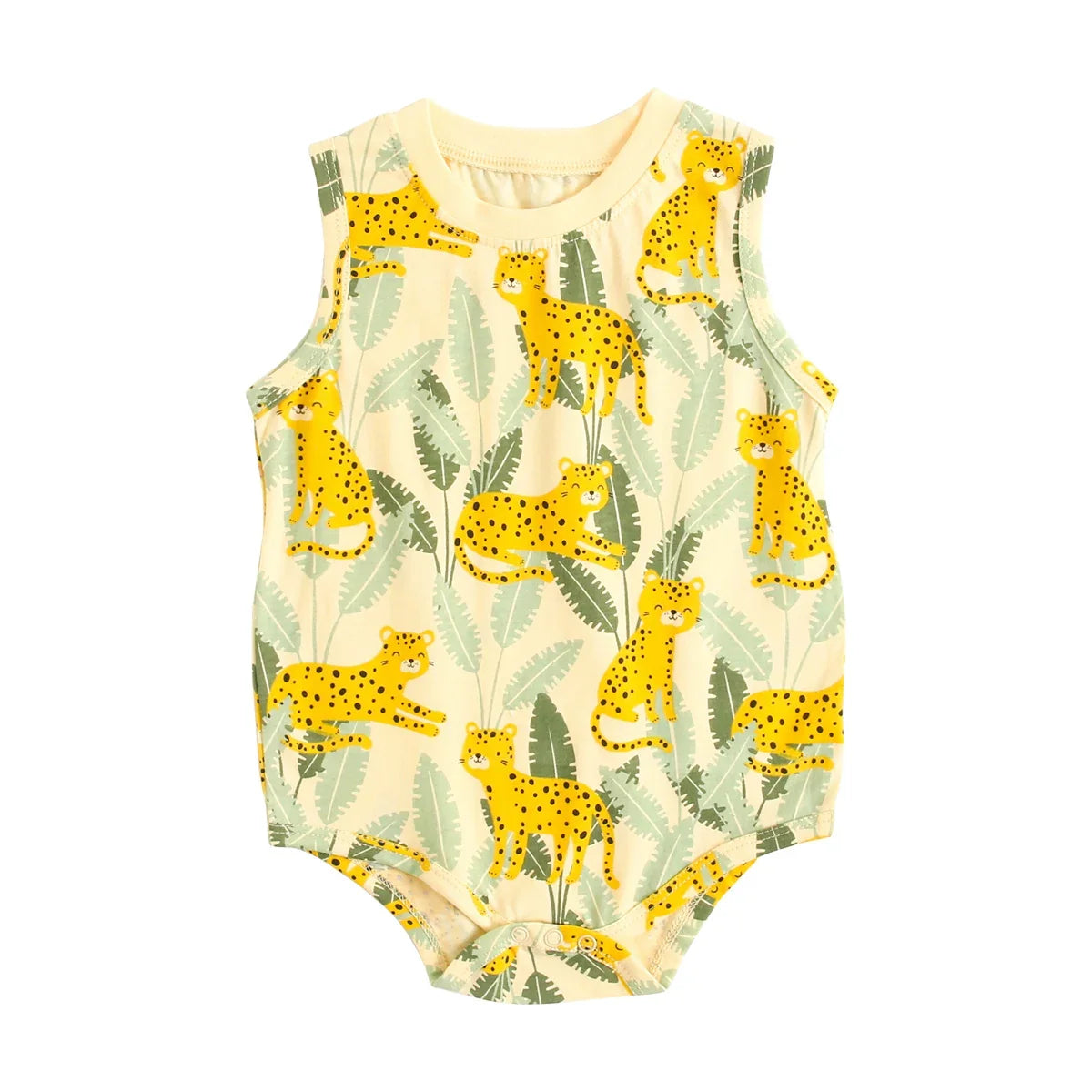 Sanlutoz Toddler Boys Summer Cotton Sleeveless Bodysuits Infants Boys Animal Clothes Casual