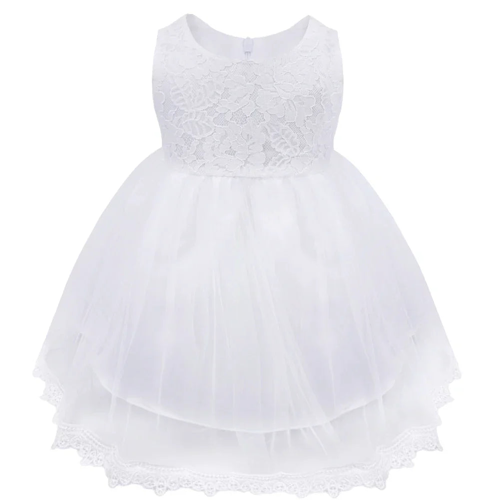 Infant Baby Girls Clothes Flower Girl Dress Toddler Formal Floral Lace Newborn Princess Wedding Bridesmaid Easter Party Dresses