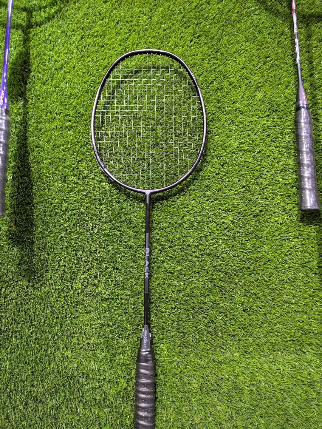 MAXBOLT BLACK With String Badminton Racket Bat (Korea Imported)