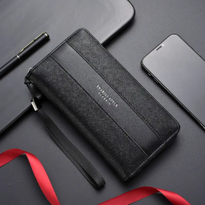 MEN'S LONG WALLET ZIPPER CLUTCH BAG