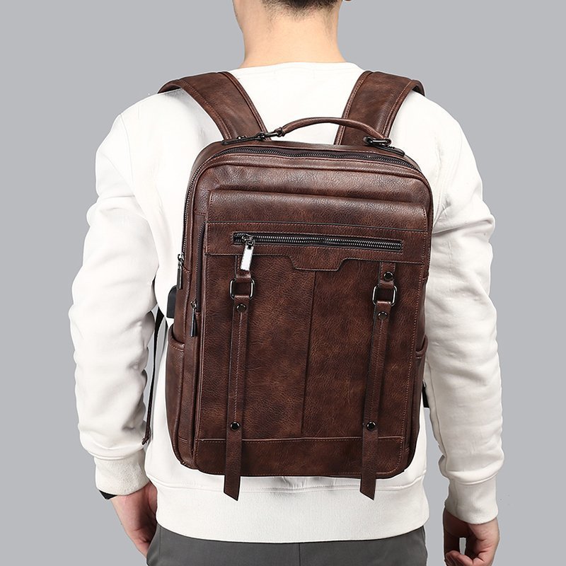 Men's Casual Backpack High School Junior High School Student Schoolbag Simple