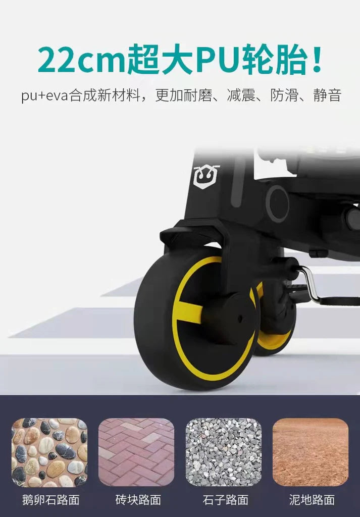 7-in-1 Aluminum alloy frame baby trike toddler tricycle for ages 1.5 years to 5 years