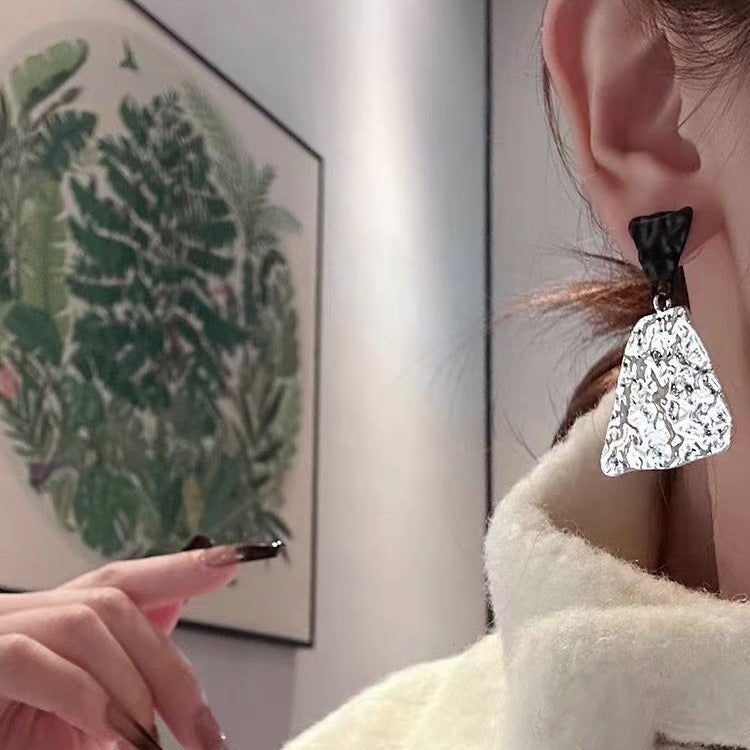 Sterling Silver Needle Creative Low-key Matching Earrings