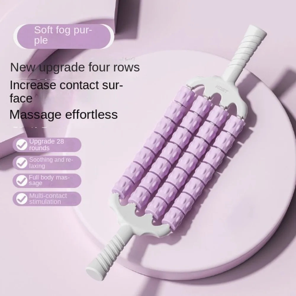 Curved Flexible Muscle Massage Rolle Sensory Training Four Rows Muscle Roller Stick Non Slip Guasha Massager Tool