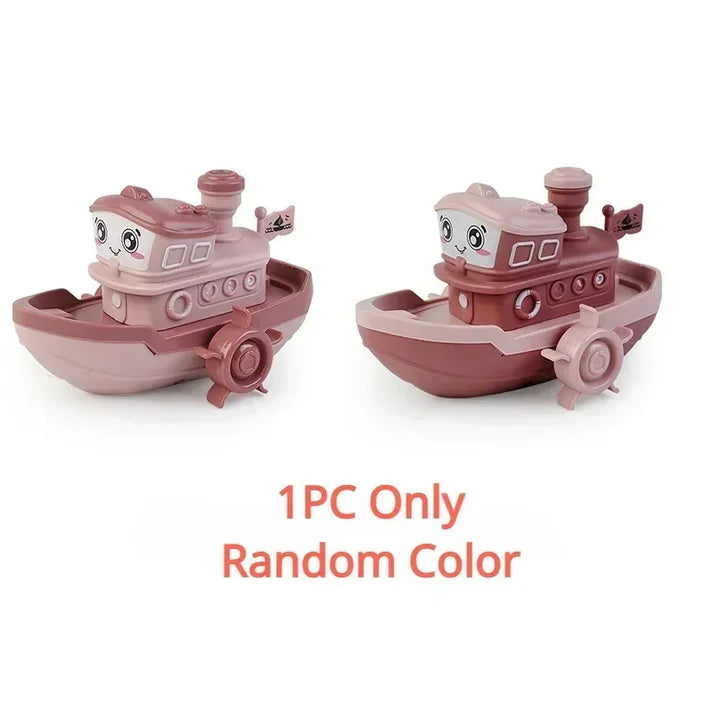 Baby Bath Toys Cute Cartoon Ship Boat Clockwork Toy