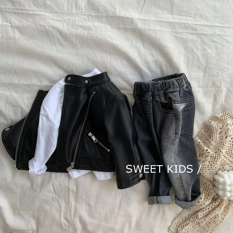 Spring Autumn Boys Leather Jackets For 1-6 Years New Classics Handsome Baby Boy Pu Outerwear Kids Clothing Zipper Fly Coats