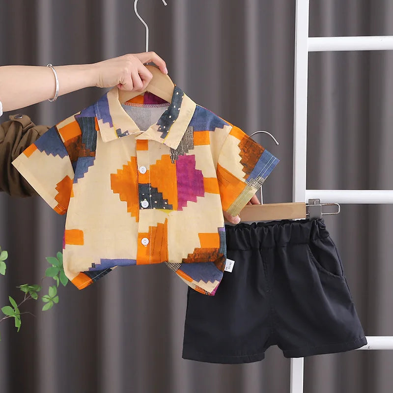 Summer Fashion Baby Boy Clothes Sets T-shirt + Pants 1-4T Toddler Casual Clothing Suits Children Kids Boys Outfits Suit