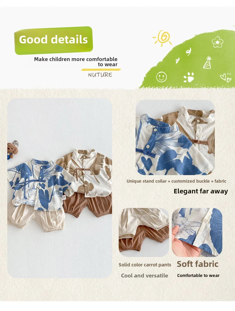 Boys' Fashion Summer Dress 2025 New Summer Children's Western Style Korean Edition Painting Shirt Baby Solid Color Casual Pants