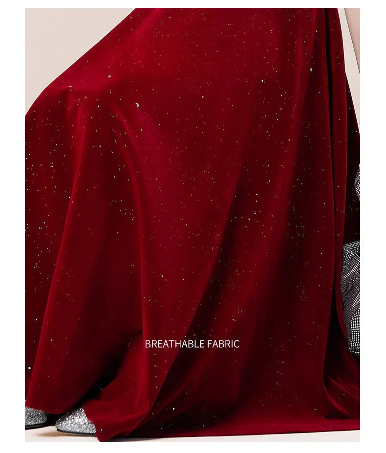 Kids Party Dress Clothing For Birthday Princess  Wine Red Piano Wedding Flower Girl 5-17 Years Old  Host Children's Formal Dress