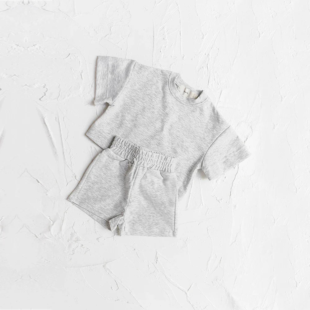 Toddler Baby Boys Clothes Fashion Summer Outfit Sets Short Sleeve Solid Color Tops  Shorts 2PCS Casual Kids Clothes  Suit