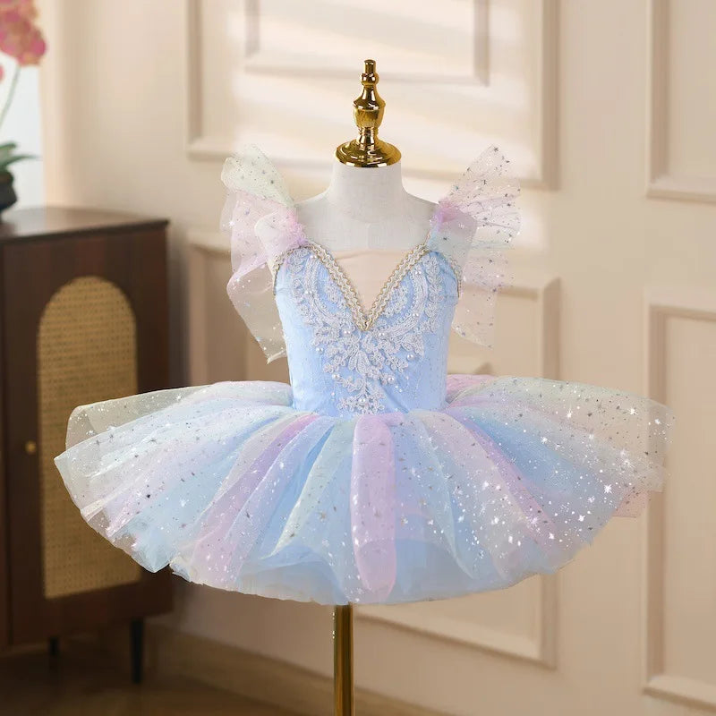 Summer Party Girls Dresses Kids Clothes Vestidos Princess Outfit Girl Dress Tutu Stage Ballet Leotards Dance Costumes Ballerine
