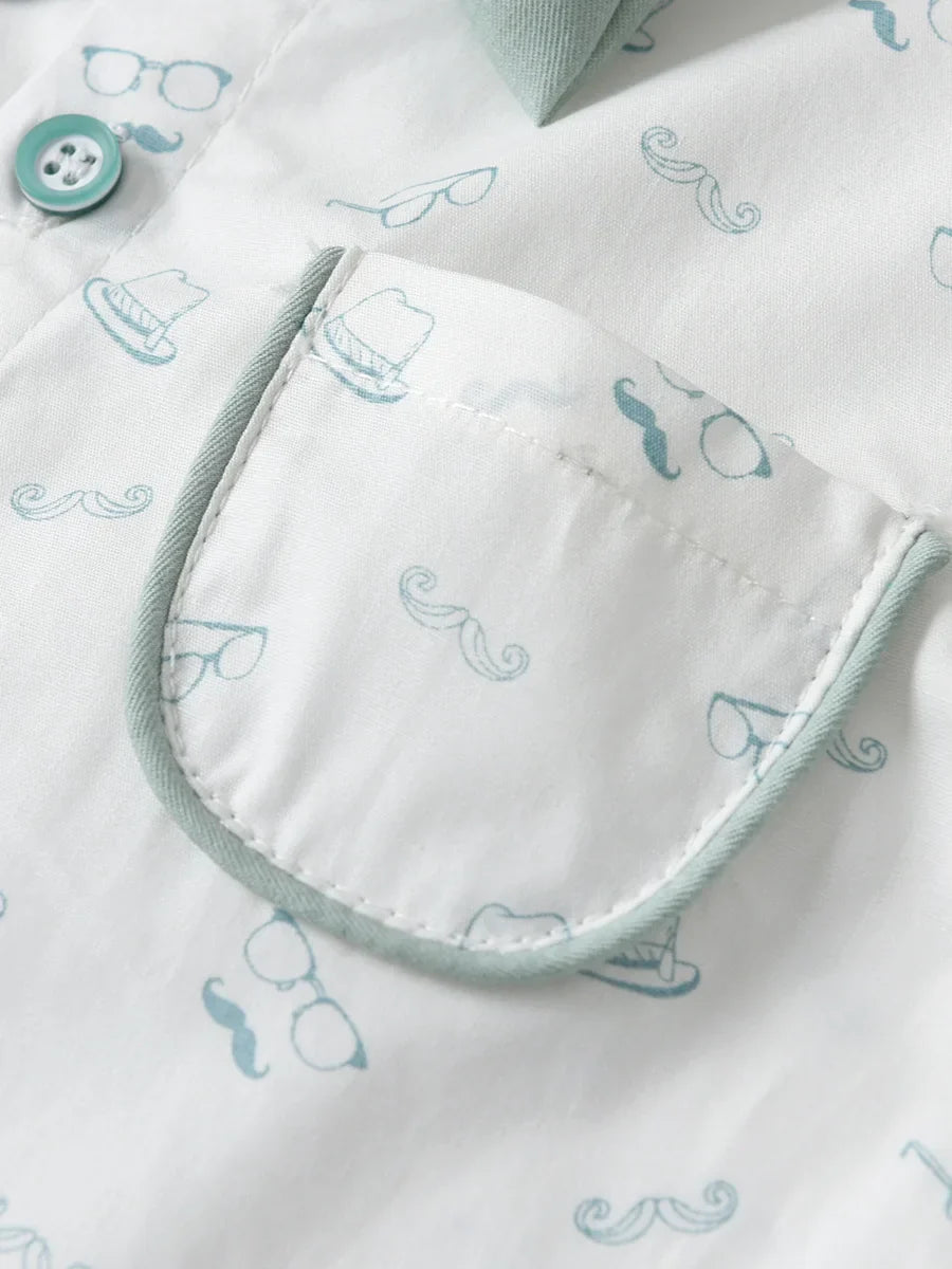 1-6Y Summer  Baby Boys Formal Costume Short Sleeve Bow Tie T-Shirt+Suspender Shorts Wedding Parties Festivals Gentleman Clothing