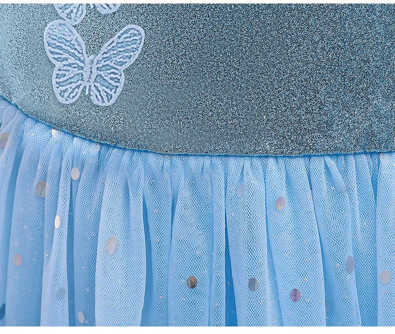 Birthday Party Princess Dress Girl Summer Girl Halloween Carnival Cosplay Elsa Costume Holiday Party Dreamy Sequin Fancy Gown