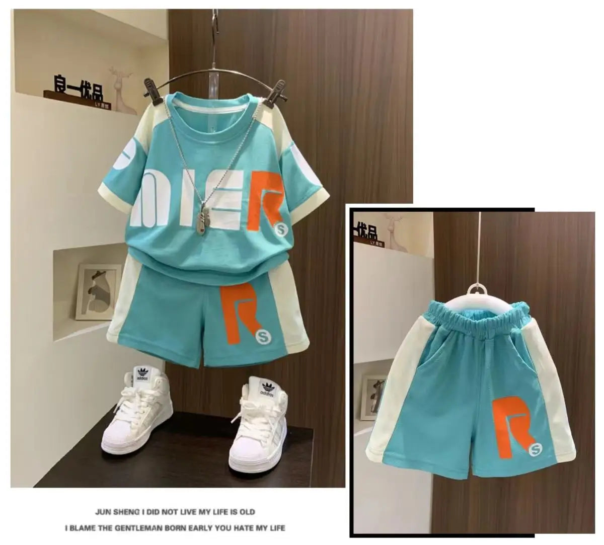 Boys Summer Clothing Children's Fashion Short sleeved Set New Korean Edition Fashionable Boys Summer Thin Casual Two Piece Set